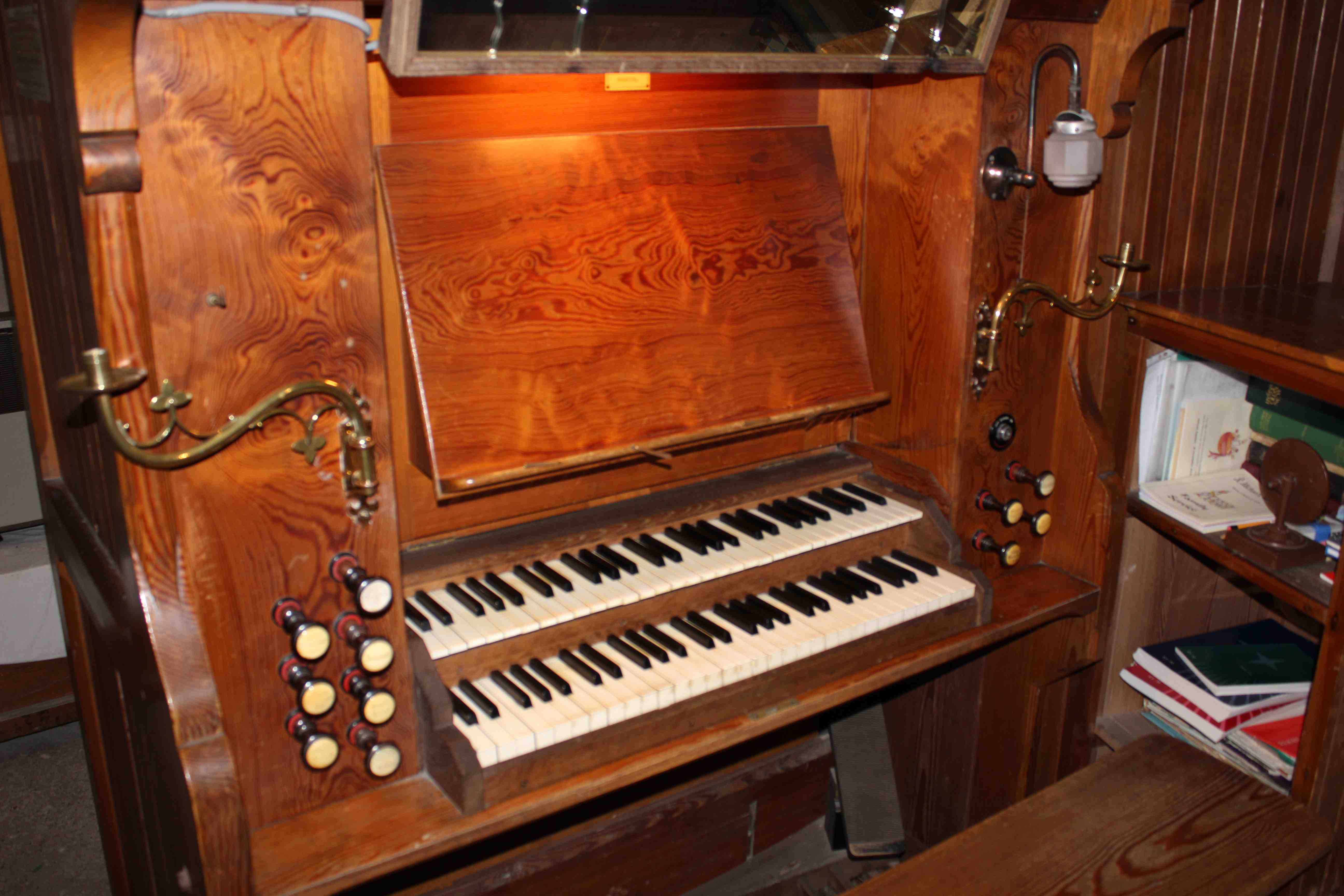 Butcombe Parish Church organ, which Milford played